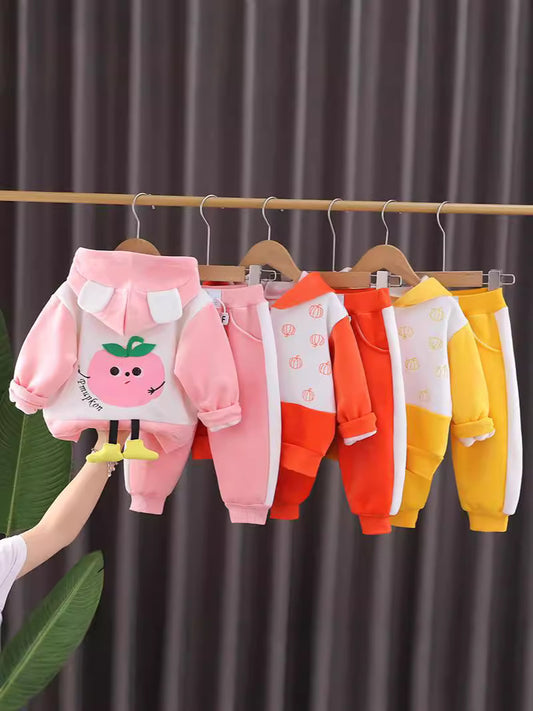 SSN040924-13 طقم بناتي شتوي مبطن فرو من الداخل قطعتين ( جكيت + بنطلون )