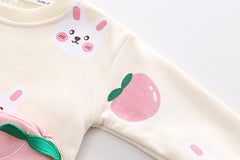 SSN040924-8B طقم شتوي بناتي قطعتين بطن فرو بالكامل ( بلوزة + بنطلون )