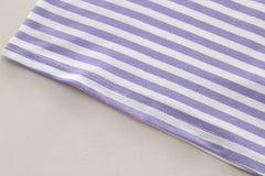 SSN040924-30 طقم افرهول جينز بناتي شورت قطعتين ( بلوزة قطن + افرهول جينز )