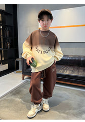 WZH301124-54  ترينج ولادي خريفي شتوي تقيلة قطعتين ( بلوزة + بنطلون)