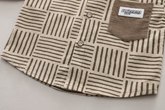 SSX220824-163 طقم ولادي 3 قطع ( بلوزة + جكيت + بنطلون)