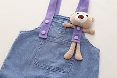 SSN040924-30 طقم افرهول جينز بناتي شورت قطعتين ( بلوزة قطن + افرهول جينز )