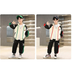 WZS040924-15 طقم ولادي قطني قطعتين تريننج ( جكيت + بنطلون)