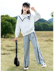 HBC040924-1 بدلة قطنية بناتي قطعتين ( بلوزة + بنطلون)