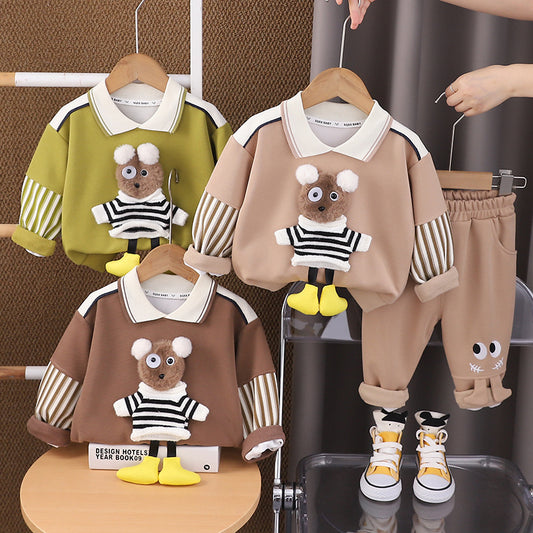 SSX220824-156 ترينج قطن اصلي قطعتين ( بلوزة + بنطلون) ربيعي خريفي