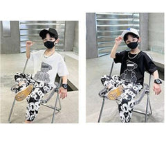 FU14042024-58 طقم صيف بارد قطعتين ( بلوزة + بنطلون)