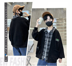 WZH301124-28 جكيت ولادي مع قبة قميص كروهات قطعة وحدة