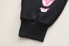 SSN040924-29 طقم بناتي قطن دافي خريفي ربيعي قطعتين ( بلوزة + بنطلون)