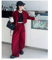 WZH191124-30 طقم بناتي قطعتين ( جكيت + بنطلون)