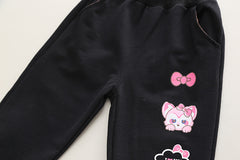 SSN040924-29 طقم بناتي قطن دافي خريفي ربيعي قطعتين ( بلوزة + بنطلون)