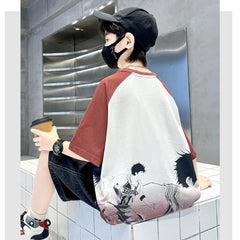 WZH301124-2 بلوزة رسم انمي فادي قطن اصلي 100%