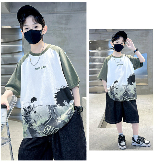 WZH301124-2 بلوزة رسم انمي فادي قطن اصلي 100%