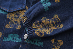 SSN040924-4 طقم جينز ولادي خريفي ربيعي 3 قطع ( بلوزة قطن + جكيت جينز + بنطلون جينز )