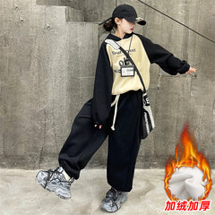 WZH191124-44 بدلة شتوي سميكة مبطنة فرو بالكامل قطعتين ( بلوزة + بنطلون)