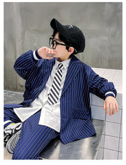 RM1227-27 بدلة ولادي 4 قطع ( جكيت + قميص + بنطلون + جرافة)