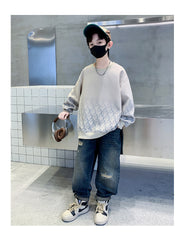 WZH301124-57 طقم ولادي قطعتين ( هودي + بنطلون جينز)