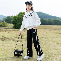 HBC040924-1 بدلة قطنية بناتي قطعتين ( بلوزة + بنطلون)