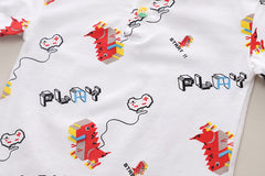 SSX220824-7 طقم صيفي قطعتين ( بلوزة + شورت )