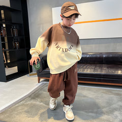 WZH301124-54  ترينج ولادي خريفي شتوي تقيلة قطعتين ( بلوزة + بنطلون)