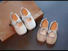 WDY260924-1 حذاء بناتي للمناسبات مزين الستراس والدانتيل