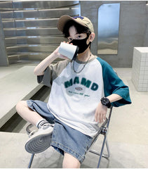 FU14042024-60 طقم ولادي صيفي قطعتين ( بلوزة + بنطلون)