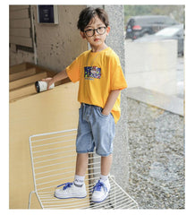 FU14042024-34 طقم ولادي قطعتين ( بلوزة + بنطلون جينز )