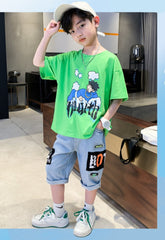 FU14042024-48 طقم ولادي قطعتين ( بلوزة + بنطلون)