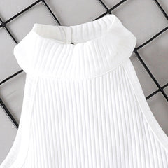 EU120424-5 طقم بناتي قطعتين (بلوزة + تنورة + حزام خصر مع حقيبة كروهات)