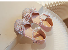 WDY260924-3 صندل بناتي مزين بالدانتيل والستراس واللولو