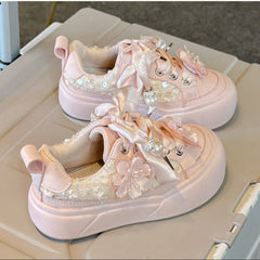 WDY260924-15 حذاء بناتي مورد فخم قالب مريح وطبي للمناسبات والاعياد