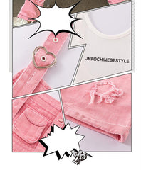 RM150424-26 طقم افرهول بناتي قطعتين ( افرهول + بلوزة كت)