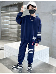 WZ261124-44 بدلة رياضية قطنية ربيعي خريفي قطعتين ( بلوزة + بنطلون)