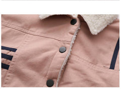 HBC040924-2 طقم بناتي شتوي مبطن فرو بالكامل قطعتين ( جكيت + بنطلون )