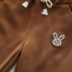 SSN040924-43 طقم ولادي قطن دافي خريفي ربيعي قطعتين (بلوزة + بنطلون )