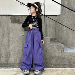 RM150424-11 طقم بناتي كاجول قطعتين( بلوزة + بنطلون )