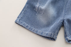 SSX220824-2 طقم صيفي قطعتين ( قميص + شورت)