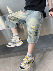 WZH301124-11 شورت جينز ناعم وطويل