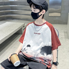 WZH301124-2 بلوزة رسم انمي فادي قطن اصلي 100%