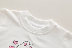 SSN040924-58 طقم بناتي قطن تقيل خريفي ربيعي 3 قطع ( جكيت + بلوزة+ بنطلون)