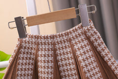 SSX220824-175 طقم بناتي صوف تقيل وناعم شتوي قطعتين ( جكيت + تنورة)