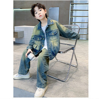 WZH301124-56 طقم جينز قطعتين( جكبت + بنطلون)