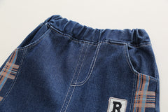 RM231223-39 طقم جينز 3 قطع ( جكيت + بلوز قطنية+ بنطلون)