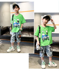 FU14042024-48 طقم ولادي قطعتين ( بلوزة + بنطلون)