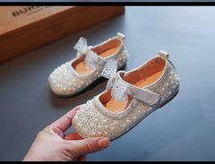 WDY260924-1 حذاء بناتي للمناسبات مزين الستراس والدانتيل