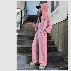 RM150424-3 طقم بناتي سبورت 3 قطع ( بلوزة + جكيت + بنطلون)