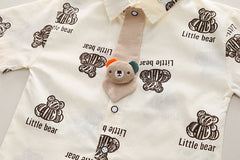 SSX220824-76 طقم صيفي 3 قطع ( قميص + جرافة + شورت )