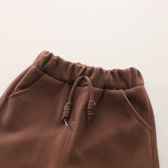 SSN040924-41 طقم ولادي بنايت خريفي ربيعي قطن دافي قطعتين ( بلوزة + بنطلون)