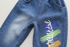 RM0608-20 طقم ولادي قطعتين ( بلوزة قطنية + بنطلون جينز )