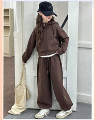 WZH191124-2 ترينج شتوي تقيل مبطن فرو (جكيت+ بنطلون)