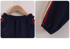 RM090424-10 بدلة قطنية رياضيه قطعتين ( بلوزة + بنطلون )